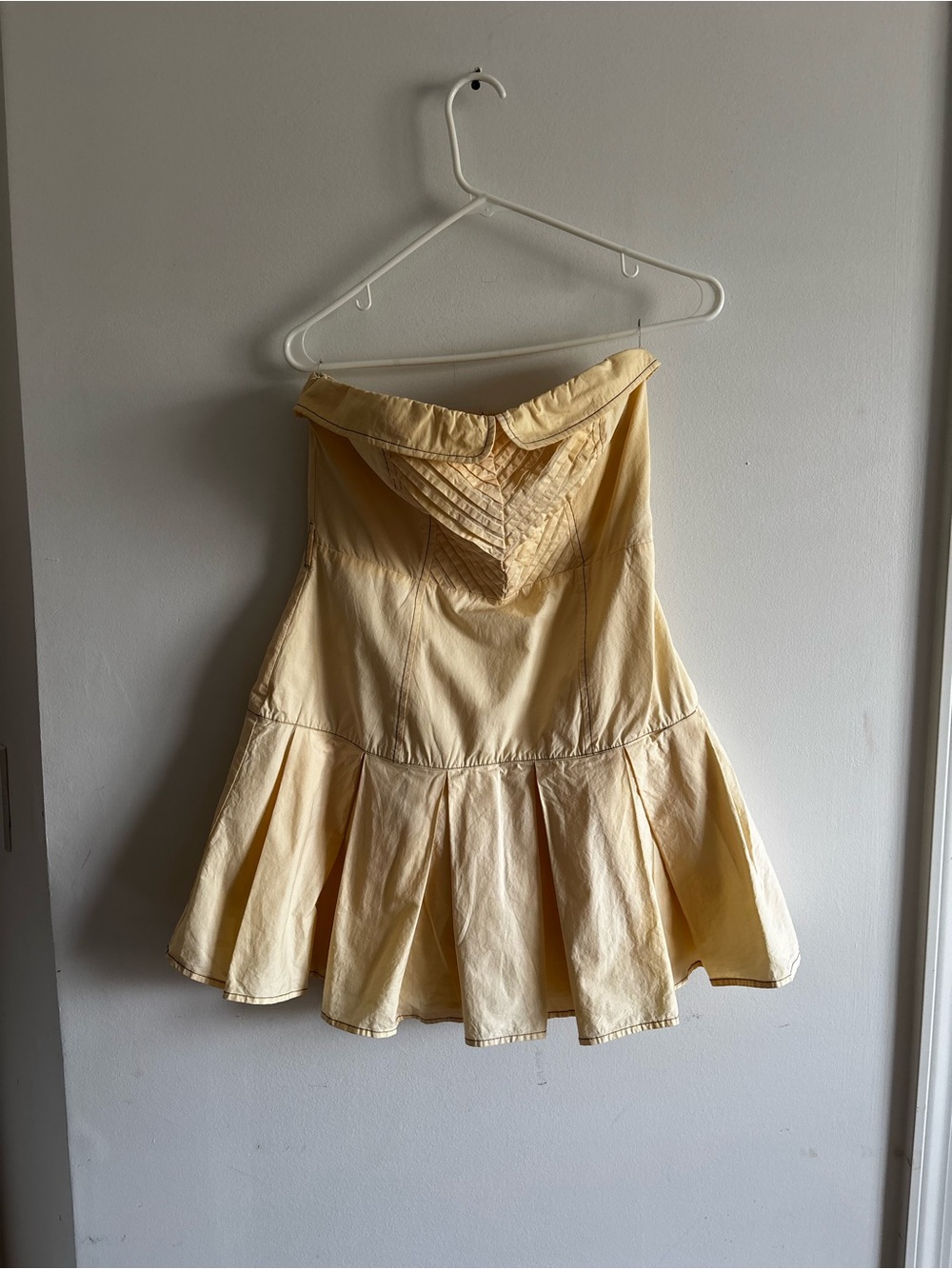 Strapless Yellow Flared Skirt